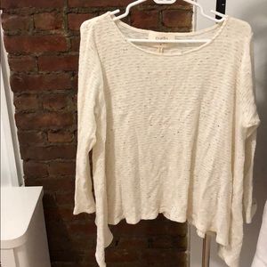 White Asymmetric Anthropologie Sweater